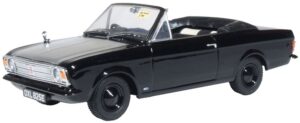 Oxford Diecast 43CCC004 Ford Cortina MkII Crayford Conv. Black /White - 1:43 Scale