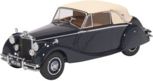 Oxford Diecast 43JAG5003 Jaguar MkV Closed Dark Blue/Tan  - 1:43 Scale