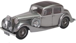 Oxford Diecast 43JSS007 Jaguar 2.5 Litre - SS Jaguar Gunmetal  - 1:43 Scale