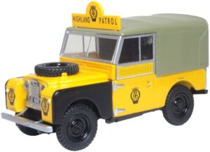 Oxford Diecast 43LAN188025 Land Rover Series I 88" Canvas AA Highland Patrol - 1:43 Scale