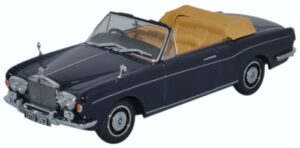Oxford Diecast 43RRC001 Rolls Royce Corniche Conv Open Indigo Blue  - 1:43 Scale