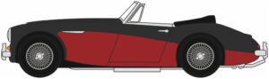 Oxford Diecast 76AH3006 Austin Healey 3000 Black/Burgundy  - 1:76 Scale