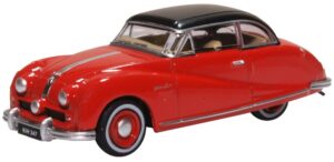 Oxford Diecast 76ATL005 Austin Atlantic Saloon Ensign Red  - 1:76 Scale