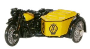 Oxford Diecast 76BSA001 BSA Motorcycle & Sidecar - AA  - 1:76 Scale