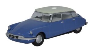 Oxford Diecast 76CDS003 Citroen DS19 - Delphinium Blue/White  - 1:76 Scale