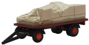 Oxford Diecast 76CTR002 Canvassed Trailer Maroon/Red  - 1:76 Scale