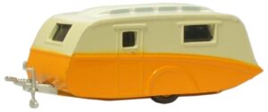 Oxford Diecast 76CV001 Caravan - Orange/Cream  - 1:76 Scale
