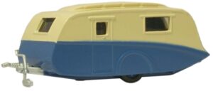 Oxford Diecast 76CV002 Caravan - Cream/Blue  - 1:76 Scale