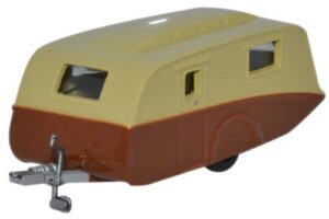 Oxford Diecast 76CV003 Caravan Cream - Brown  - 1:76 Scale