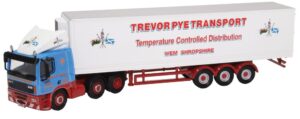 Oxford Diecast 76DAF004 DAF 85 Short Fridge Trailer Trevor Pye  - 1:76 Scale
