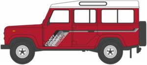 Oxford Diecast 76DEF018 Land Rover Defender LWB St. Wagon Masai Red - 1:76 Scale