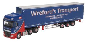 Oxford Diecast 76DXF002 DAF XF Euro 6 Curtainside Wrefords  - 1:76 Scale