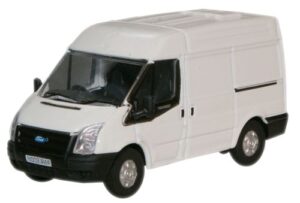 Oxford Diecast 76FT001 Ford Transit Van - Frozen White (M.Roof)  - 1:76 Scale