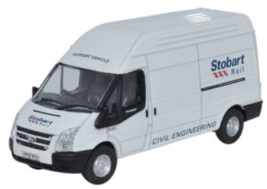 Oxford Diecast 76FT010 Ford Transit LWB High Roof - Stobart Rail  - 1:76 Scale