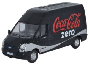 Oxford Diecast 76FT017CC Ford Transit LWB High Roof - Coke Zero  - 1:76 Scale