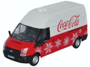 Oxford Diecast 76FT030CC Ford Transit LWB High Coca Cola Xmas  - 1:76 Scale