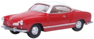 Oxford Diecast 76KG001 VW Karmann Ghia Henna Red/Pearl White  - 1:76 Scale