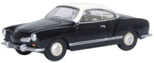 Oxford Diecast 76KG002 VW Karmann Ghia Black/Lotus White  - 1:76 Scale