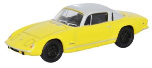 Oxford Diecast 76LE001 Lotus Elan Plus2 - Yellow/Silver  - 1:76 Scale
