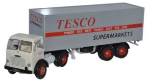 Oxford Diecast 76LO001 Leyland Beaver Box Trailer Tesco  - 1:76 Scale