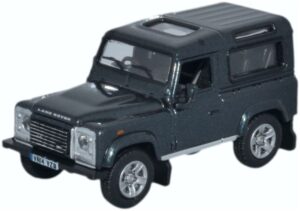 Oxford Diecast 76LRDF006 Land Rover Defender 90 SW Santorini Black  - 1:76 Scale