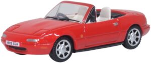 Oxford Diecast 76MAZ001 Mazda MX5 Mk1 (Open) Classic Red  - 1:76 Scale