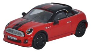Oxford Diecast 76MC003 Mini Coupe - Chilli Red/Black  - 1:76 Scale