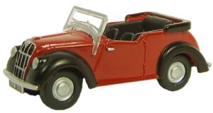 Oxford Diecast 76ME001 Morris Eight Tourer - Maroon/Black  - 1:76 Scale