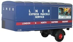 Oxford Diecast 76MH004T Box Trailer 2pc Set - LNER  - 1:76 Scale