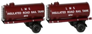 Oxford Diecast 76MH010T Tank Trailer - LMS  (2pc)  - 1:76 Scale