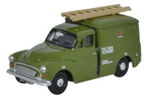 Oxford Diecast 76MM007 Morris Minor Van - PO Telephones (Green)  - 1:76 Scale