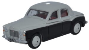 Oxford Diecast 76P4001 Rover P4 - Smoke Grey/Black  - 1:76 Scale