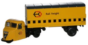 Oxford Diecast 76RAB009 Scammell Scarab Van Trailer - Railfreight  - 1:76 Scale