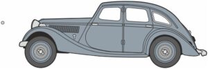 Oxford Diecast 76RK006 Riley Kestrel Grey  - 1:76 Scale