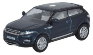 Oxford Diecast 76RR003 Range Rover Evoque 2 Dr - Baltic Blue  - 1:76 Scale