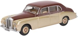 Oxford Diecast 76RRP5002 Rolls Royce Phantom V Burgundy/Silver Sand  - 1:76 Scale
