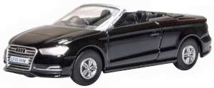 Oxford Diecast 76S3002 Audi S3 Cabriolet Mythos Black  - 1:76 Scale