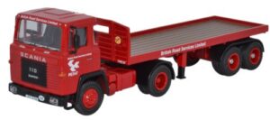 Oxford Diecast 76SC110002 Scania 110 Flatbed Trailer - BRS  - 1:76 Scale