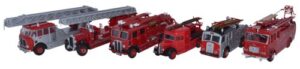 Oxford Diecast 76SET31 6Pc London Fire Brigade 150th Anniv. WLG/T  - 1:76 Scale