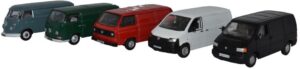 Oxford Diecast 76SET66 5 Piece VW Van Set T1/T2/T3/T4/T5  - 1:76 Scale