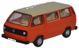 Oxford Diecast 76T25008 VW T25 Bus - Ivory/Brilliant Orange  - 1:76 Scale
