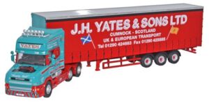 Oxford Diecast 76TCAB003 Scania T Cab Topline C/side - J H Yates  - 1:76 Scale