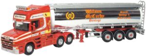 Oxford Diecast 76TCAB011 Scania T Cab Cylindrical Tanker Wilson McCurdy - 1:76 Scale