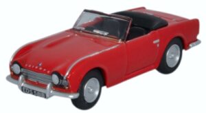 Oxford Diecast 76TR4001 Triumph TR4 - Signal Red  - 1:76 Scale