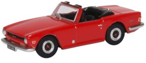 Oxford Diecast 76TR6002 Triumph TR6 Signal Red  - 1:76 Scale
