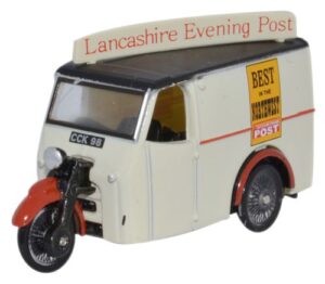 Oxford Diecast 76TV006 Tricycle Van - Lancashire Evening Post  - 1:76 Scale