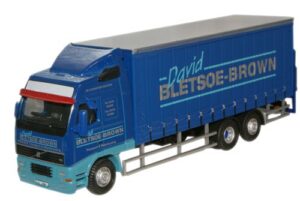 Oxford Diecast 76VOL01CL Volvo FH Rigid C/Side -David Bletsoe Brown  - 1:76 Scale