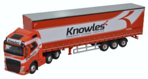 Oxford Diecast 76VOL4003 Volvo FH4 (G) Curtainside - Knowles  - 1:76 Scale