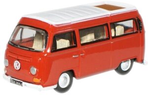 Oxford Diecast 76VW004 Vw Camper Open - Senegal Red/White  - 1:76 Scale