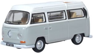 Oxford Diecast 76VW032 VW Bay Window Camper Silver Grey/White  - 1:76 Scale